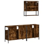 vidaXL Ensemble de meubles de salle de bain 3 Pièces Chêne fumé