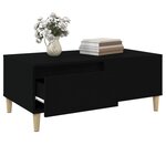 vidaXL Table basse Noir 90x50x36 5 cm Bois d'ingénierie