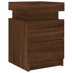 vidaXL Tables de chevet et lumières LED 2 Pièces chêne marron 35x39x55 cm