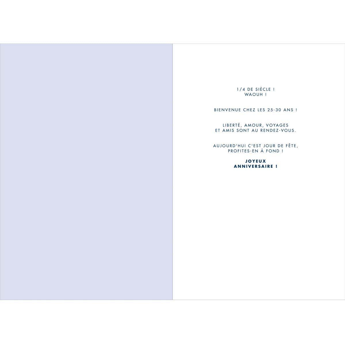 Carte D'anniversaire 40 Ans En Or - Bleu Clair - A Message - Pour Homme Et  Femme - 11 5 X 17 Cm - Draeger paris - La Poste