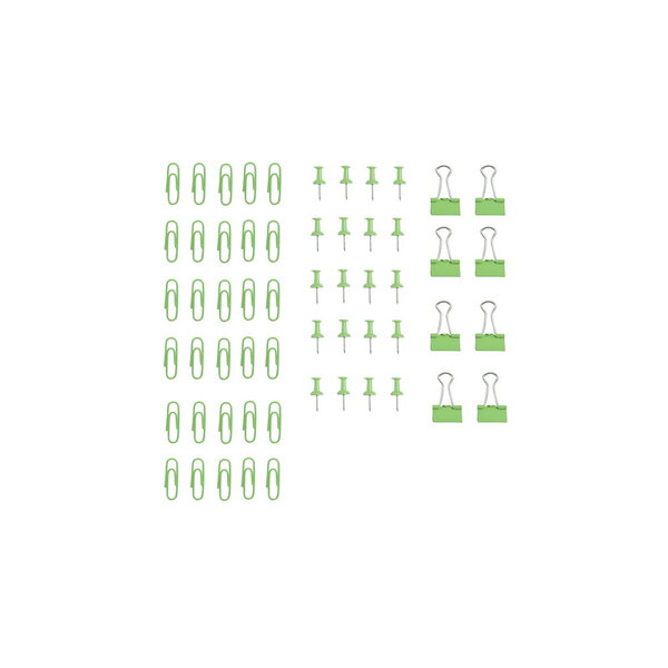 Lot de trombones epingles et minis pinces -  couleur vert