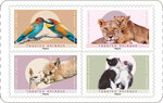 Carnet de 12 timbres - Tendres animaux - Lettre Verte