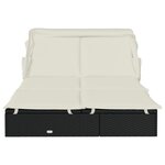 vidaXL Transat 2 places avec toit pliable noir 213x118x97 cm