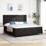Lit Box Spring vidaXL avec Matelas & LED Noir 200x200 cm Velours