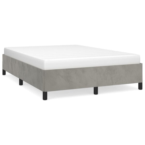 vidaXL Cadre de lit Gris clair 140x190 cm Velours