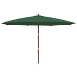 vidaXL Parasol de jardin avec mât en bois vert 400x273 cm