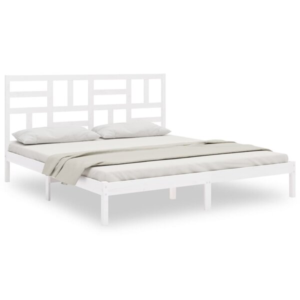 vidaXL Cadre de lit Blanc Bois massif 200x200 cm