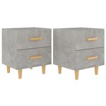 vidaXL Tables de chevet 2 Pièces Gris béton 40x35x47 5 cm