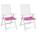 vidaXL Coussins de chaise de jardin lot de 2 rose 50x50x4 cm tissu