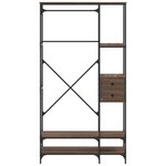vidaXL Porte-vêtements avec étagères chêne marron bois d'ingénierie