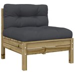 vidaXL Salon de jardin 5 Pièces avec coussins bois de pin imprégné