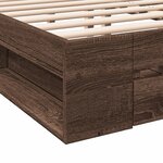 vidaXL Cadre de lit avec tiroirs chêne marron 200x200 cm