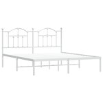 vidaXL Cadre de lit métal avec tête de lit blanc 183x213 cm