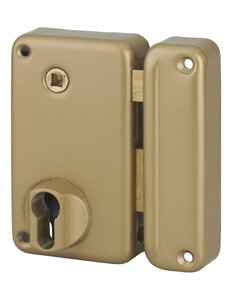 THIRARD - Boitier de serrure verticale en applique double entrée à fouillot pour entrée droite axe 45mm 75x130mm or - THIRARD