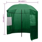 vidaXL Parapluie de pêche Vert 240x210 cm