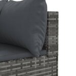 vidaXL Salon de jardin avec coussins 10 Pièces gris résine tressée