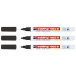 Marqueur Craie Liquide 4085 Noir Pointe Fine 1-2 mm x 3 EDDING