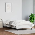 vidaXL Cadre de lit avec tête de lit Blanc 90x200 cm Similicuir