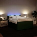 vidaXL Sommier à lattes de lit et matelas Vert foncé 140x200cm Velours