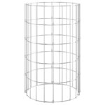 vidaXL Lit surélevé à gabion circulaire 3 Pièces Acier galvanisé Ø30x50cm