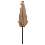 vidaXL Parasol avec LED et mât en aluminium 300 cm Taupe