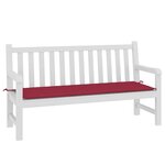 vidaXL Coussin de banc de jardin rouge bordeaux 150x50x4 cm