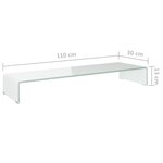 vidaXL Meuble TV/Support pour moniteur 110x30x13 cm verre vert