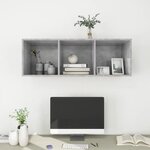 vidaXL Meuble TV mural Gris béton 37x37x107 cm Bois d’ingénierie