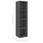 vidaXL Meubles TV muraux 4 Pièces Gris brillant Bois d'ingénierie