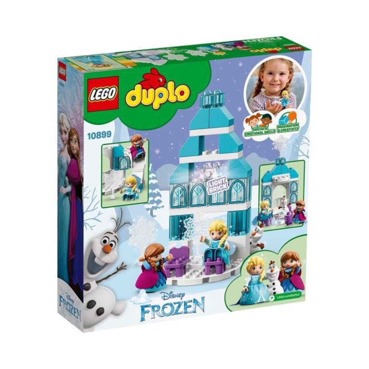 Lego 43199 disney la cour du château d'elsa jouet de construction pour  enfants mini-poupée reine des neiges 2 et robe diamant - La Poste