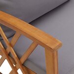vidaXL Salon de jardin 2 Pièces avec coussins bois d'acacia solide