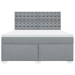 vidaXL Sommier à lattes de lit avec matelas Gris clair 180x200cm Tissu