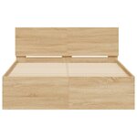 vidaXL Cadre de lit avec tête de lit et LED chêne sonoma 135x190 cm