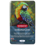 DERWENT - CHROMAFLOW - boîte métal 12 crayons de couleur assortis