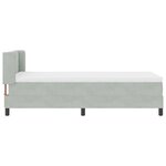 lit box spring vidaXL avec matelas gris clair 90x200 cm en velours