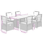 vidaXL Ensemble à manger de jardin et coussins 7 Pièces beige poly rotin