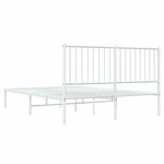 vidaXL Cadre de lit métal avec tête de lit blanc 140x200 cm