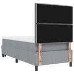 vidaXL Lit avec sommier avec matelas et banc gris clair 90x200 cm tissu