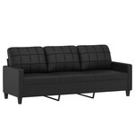 vidaXL Ensemble de canapés 2 Pièces avec coussins noir similicuir