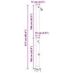 vidaXL Douche Solaire Extérieure avec Robinet 217 cm 20 L