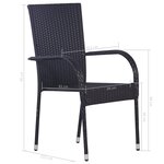 vidaXL Ensemble à manger de jardin 7 Pièces Résine tressée Noir