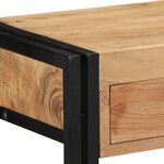 Table Console vidaXL Noire 90x33x75 cm en Acacia Massif et Métal