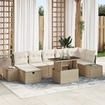vidaXL Ensemble de 8 pièces de Sofa de Jardin avec Coussins Beige en Rattan Poly