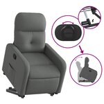 vidaXL Fauteuil inclinable Gris foncé Tissu