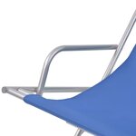 vidaXL Chaises inclinables de terrasse 2 Pièces Acier Bleu