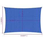 vidaXL Voile d'ombrage 160 g/m² rectangulaire bleu 4x6 m PEHD