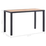 vidaXL Table de jardin Noir et marron 123x60x74cm Bois d'acacia solide