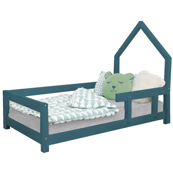 Lit cabane enfant POPPI 120 x 200 vert pétrole 1