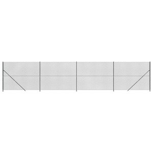 vidaXL Clôture à mailles losangées avec bride anthracite 1 4x10 m
