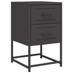 vidaXL Tables de chevet 2 Pièces noir 36x39x60 5 cm acier